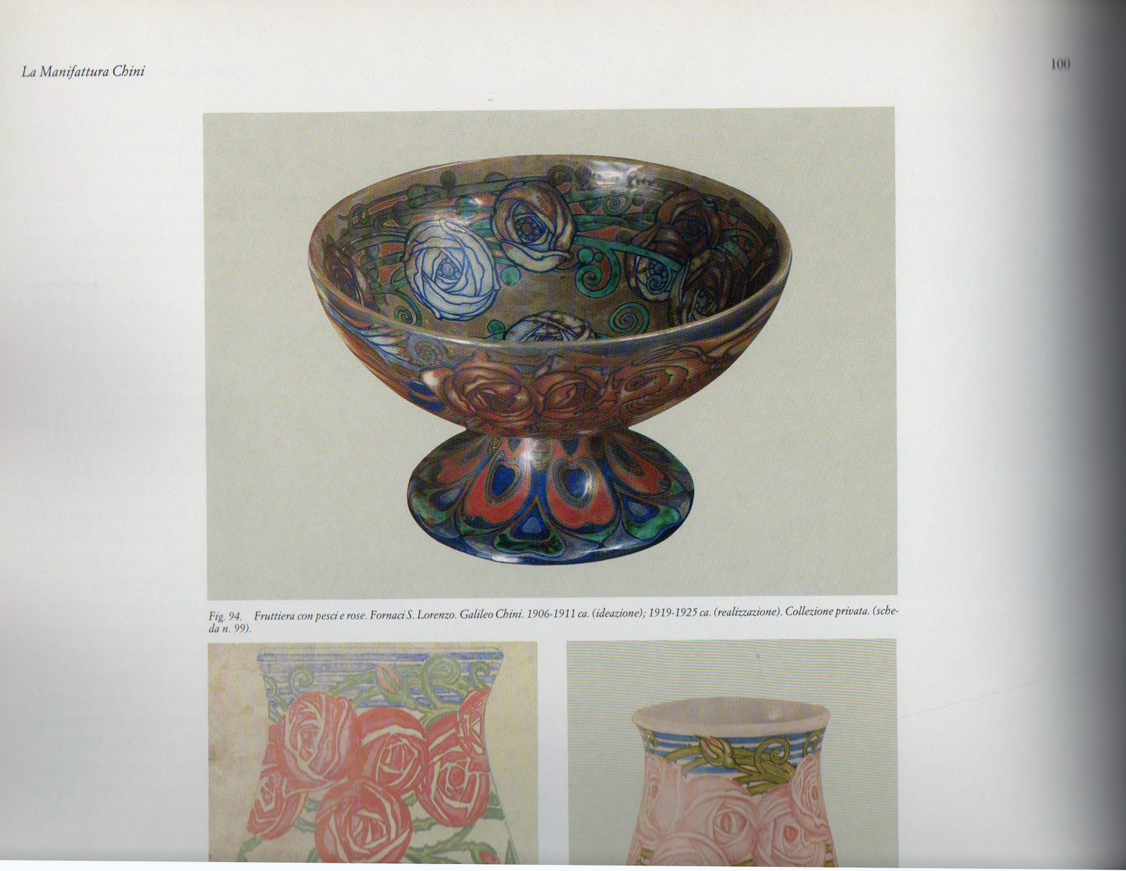 Galileo chini: Vaso in ceramica Art Decò Fruttiera del XX Secolo Opera originale e disponibile - Robertaebasta® Art Gallery opere d’arte esclusive.